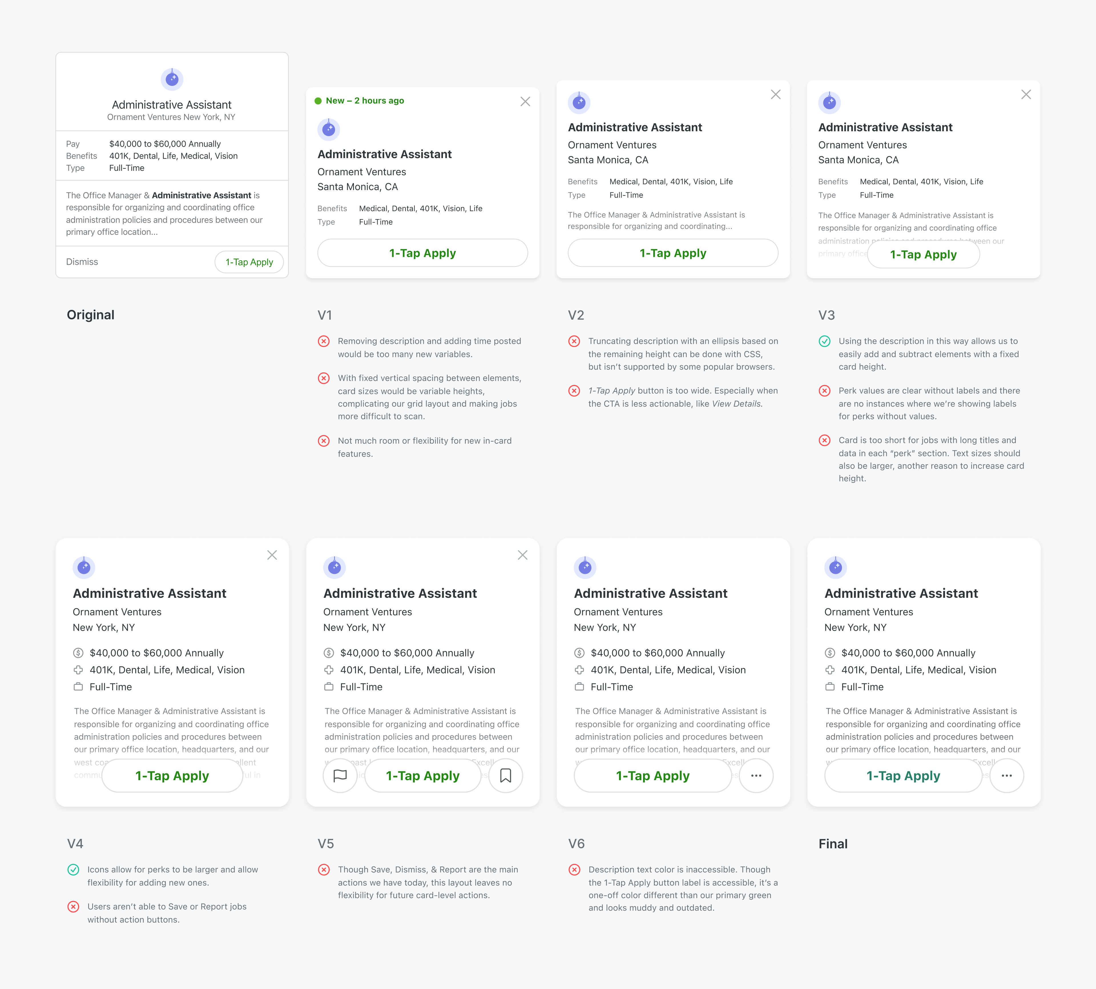 Olivier Ifrah Job Card Redesign